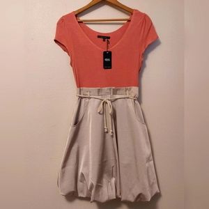 Naked Zebra Pink and Cream Dress with pockets New with tags!